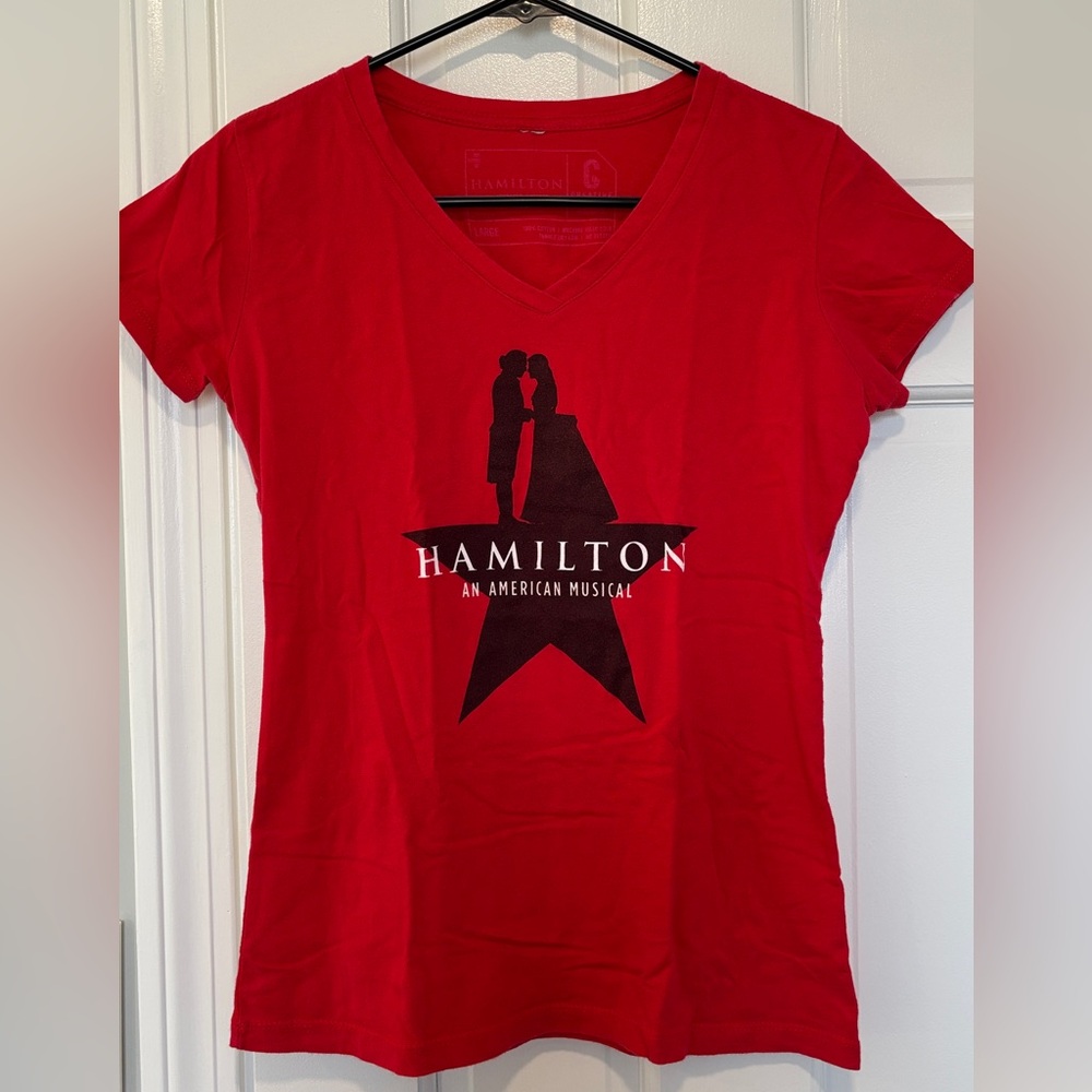 Hamilton Red Women's V-Neck T-Shirt